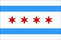 Chicago Illinois Flag Bumper Sticker 5